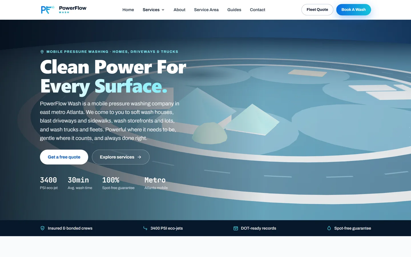 PowerFlow Wash website